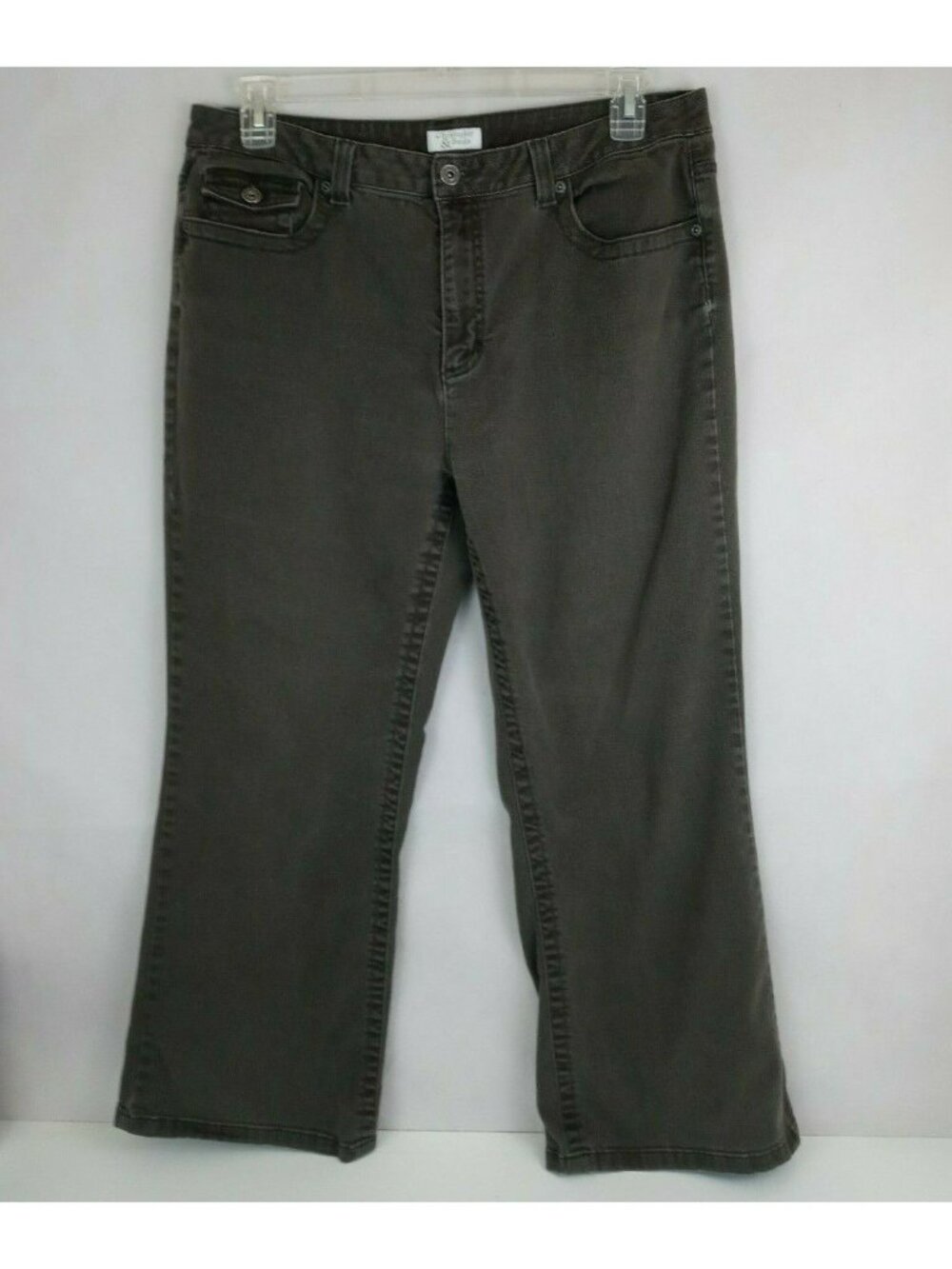 Christopher & Banks Stretch Greenish Gray Jeans Size 14